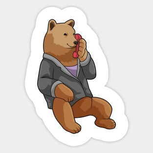 Bear as Secretary with Phone Sticker